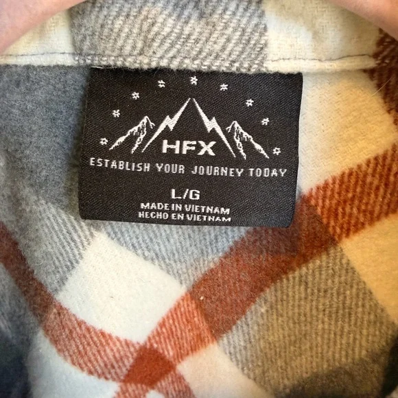 Women's Plaid Shacket in White, Gray & Brown - Picture 2 of 3